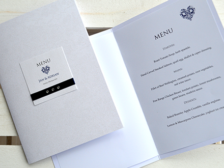 Single Fold Menu with Insert - Pocketfold Range